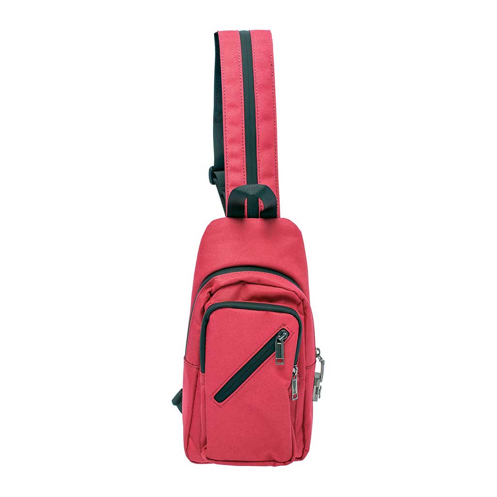 12IN X 6IN X 2IN SMELLPROOF SLING BAG - WINE RED