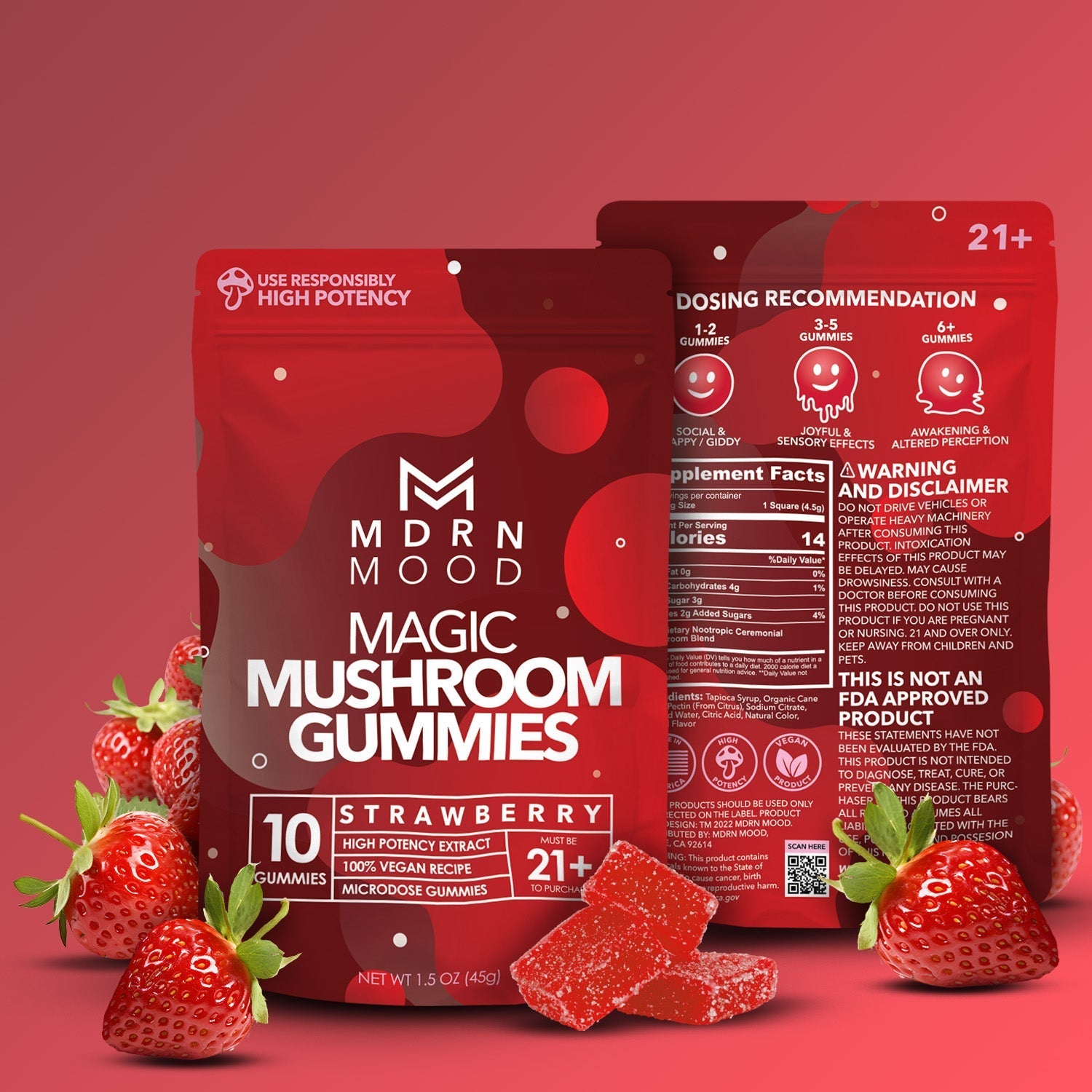 MDRN MOOD Magic Mushroom Gummies - Strawberry
