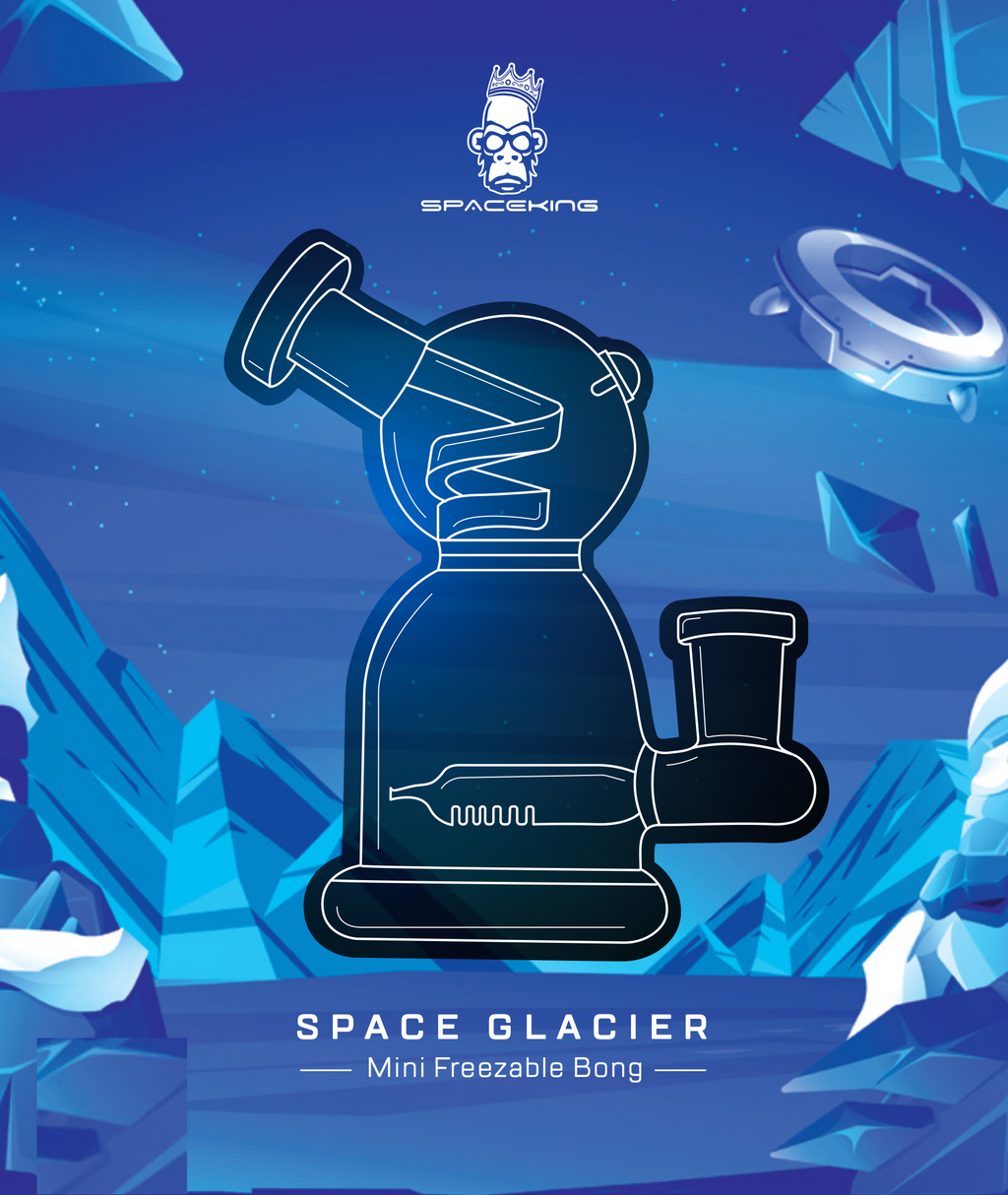 Space King Glass Space Glacier Freezable Bong