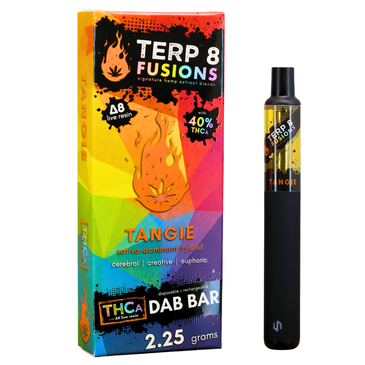 2.25-Gram Tangie THCA + D8 Live Resin Disposable Dab Bar