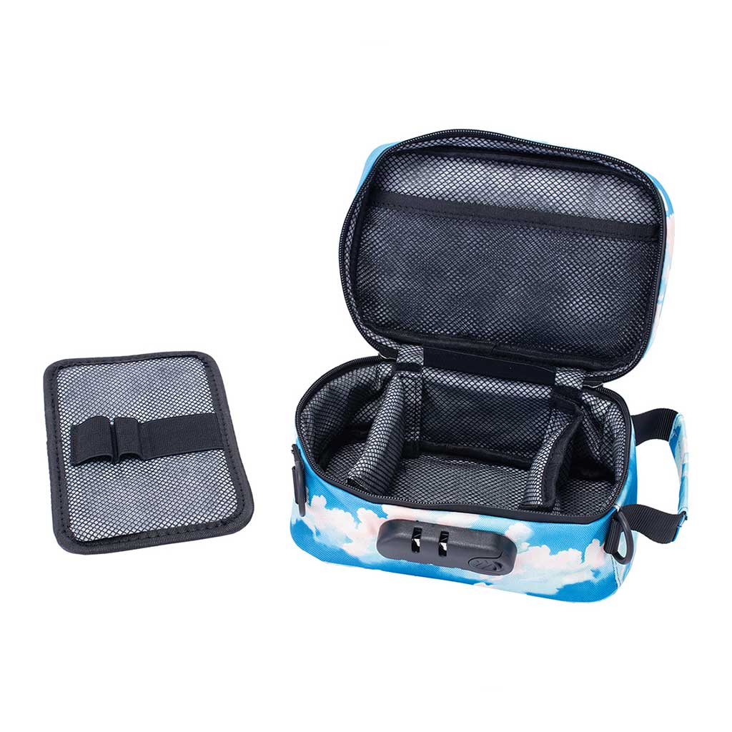 8.5IN X 5.5IN X 4.5IN SMELLPROOF BAG - PALM CITY RETRO