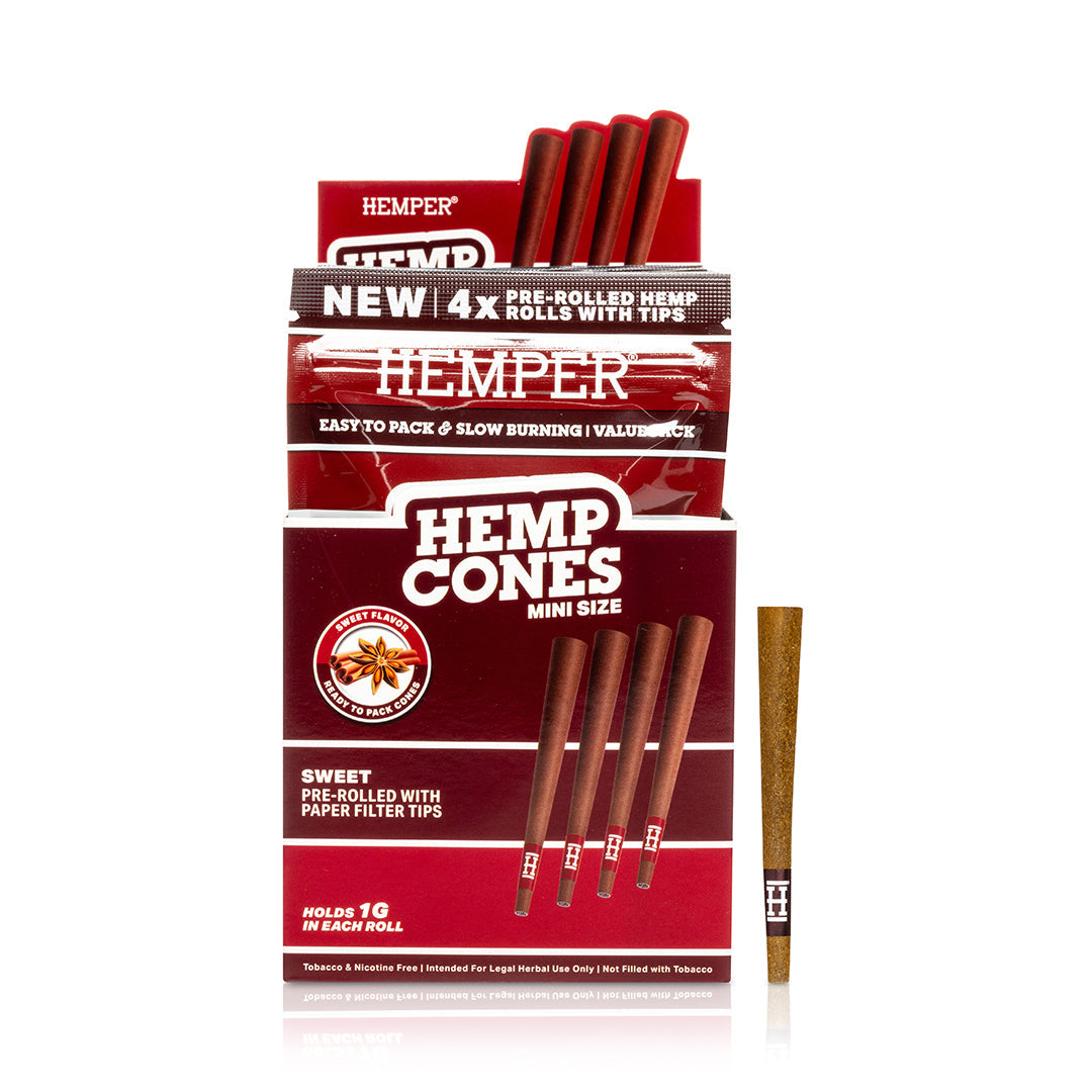 Pre-Rolled Mini Size Paper Tip Hemp Cones | 4PK