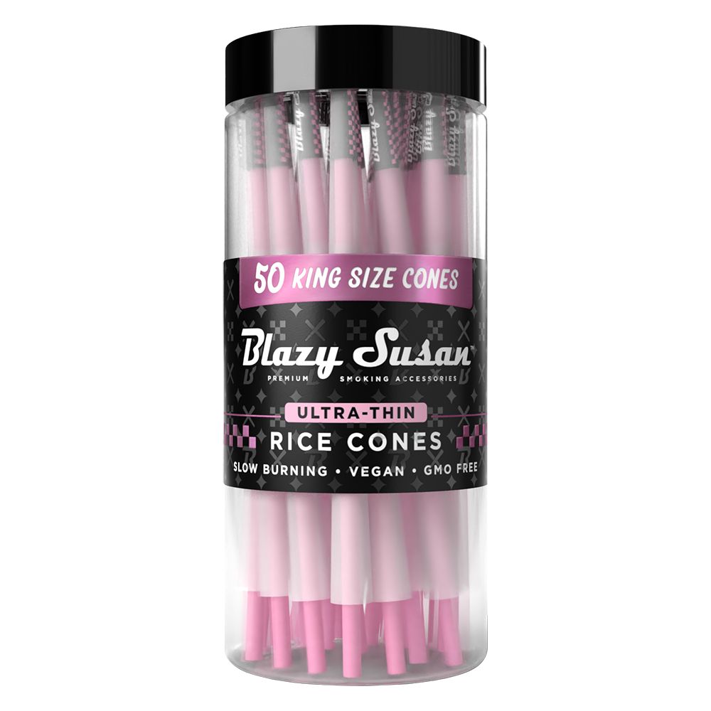 Blazy Susan Ultra Thin Rice Pre-Rolled Cones | 50ct Jar