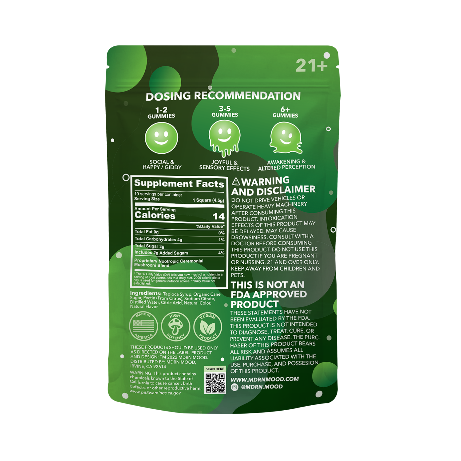 MDRN MOOD Magic Mushroom Gummies - Sour Green Apple