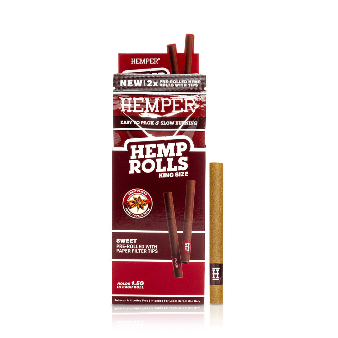 Pre-Rolled King Size  Paper Tip Hemp Rolls | 2PK