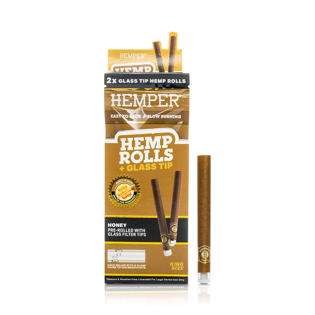 Pre-Rolled King Size Glass Tipped Hemp Rolls | 2PK