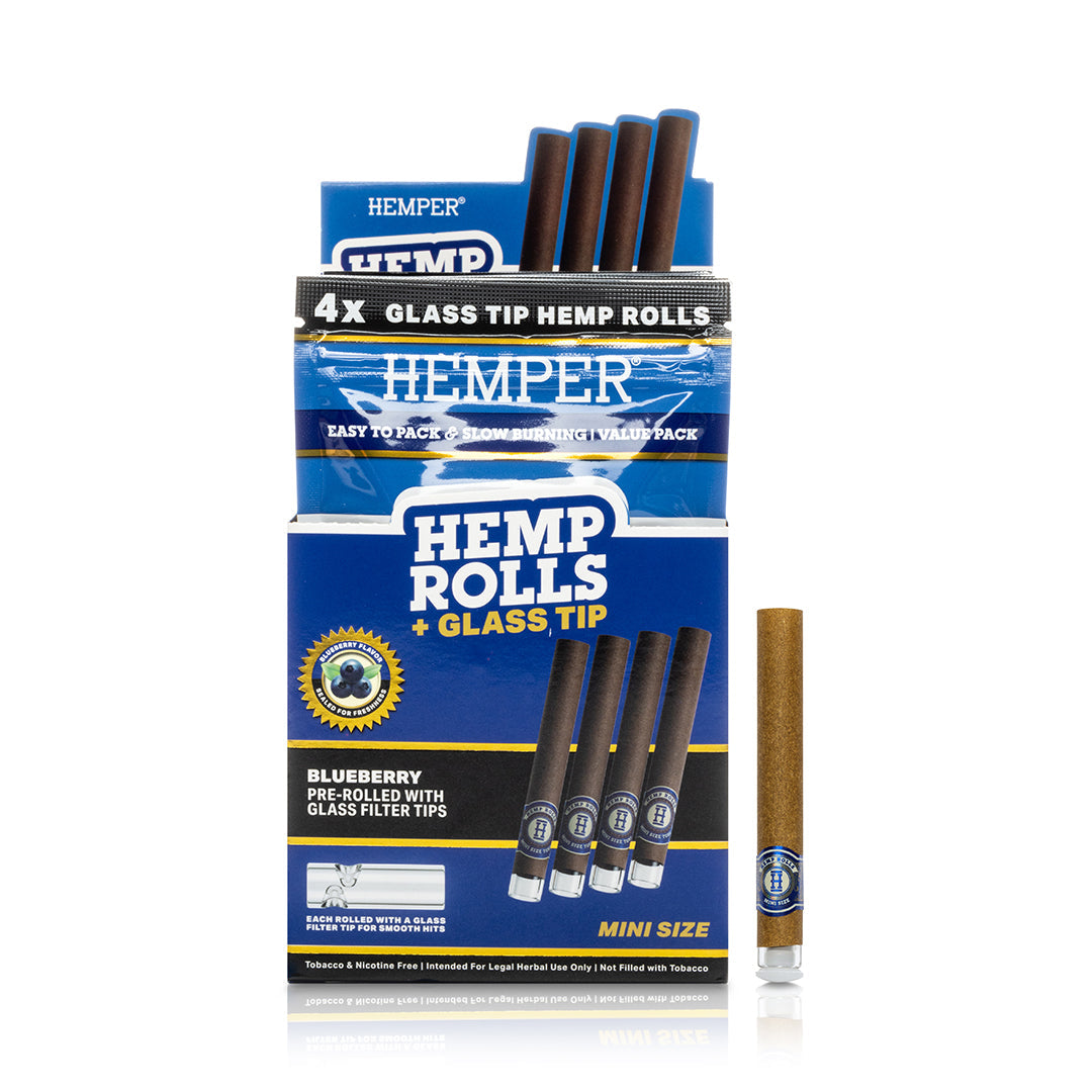 Pre-Rolled Mini Size Glass Tipped Hemp Rolls | 4PK