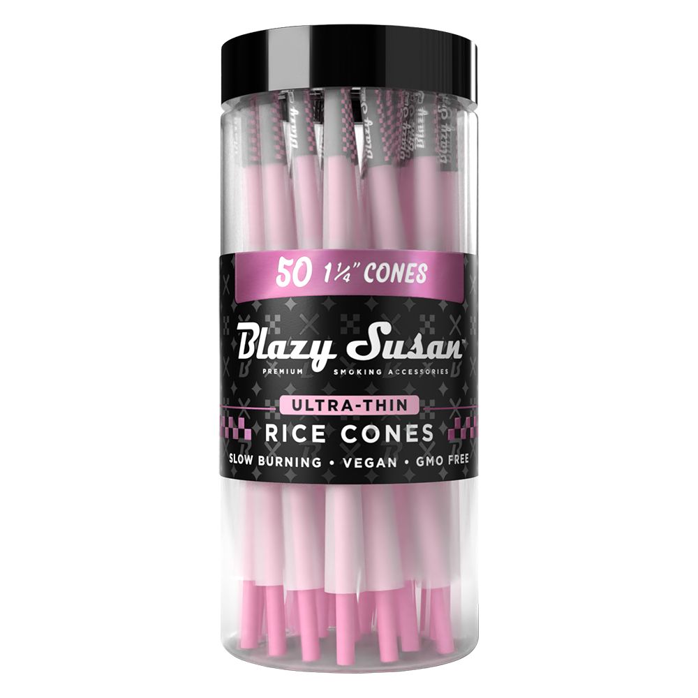 Blazy Susan Ultra Thin Rice Pre-Rolled Cones | 50ct Jar