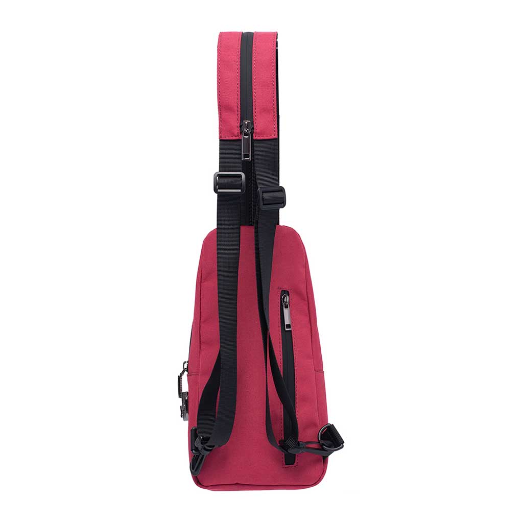 12IN X 6IN X 2IN SMELLPROOF SLING BAG - WINE RED